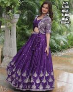 Grab These Wedding Special Lehenga Choli With Koti In Violet Colour