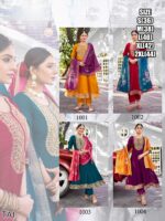 Make Your Ethnic Wardrobe With The Charming Embroidery Quarding Anarkali Kurti Set With Contrast Colour Dupatta