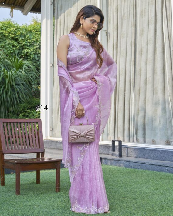 Buy From The Collection Of Un-Stitched Sarees With Blouses In Latest Designs And Patterns Online