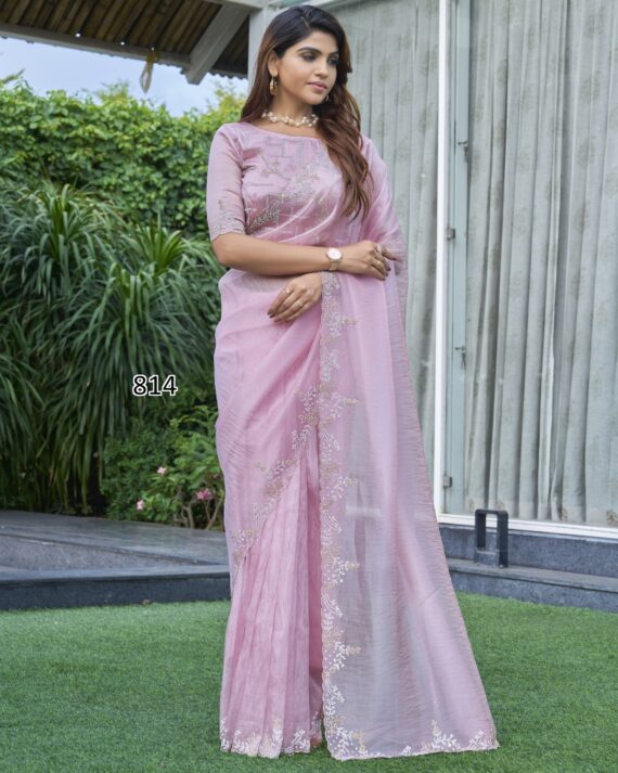 Buy From The Collection Of Un-Stitched Sarees With Blouses In Latest Designs And Patterns Online