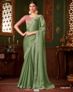 Beautiful Partywear Stylish Saree With Un-Stitched Blouse Piece For Women