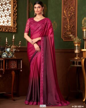 Beautiful Partywear Stylish Saree With Un-Stitched Blouse Piece For Women
