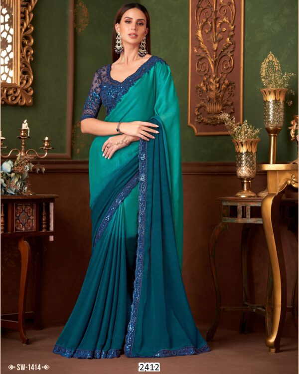 Beautiful Partywear Stylish Saree With Un-Stitched Blouse Piece For Women