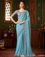 Beautiful Partywear Stylish Saree With Un-Stitched Blouse Piece For Women