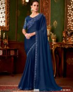 Beautiful Partywear Stylish Saree With Un-Stitched Blouse Piece For Women