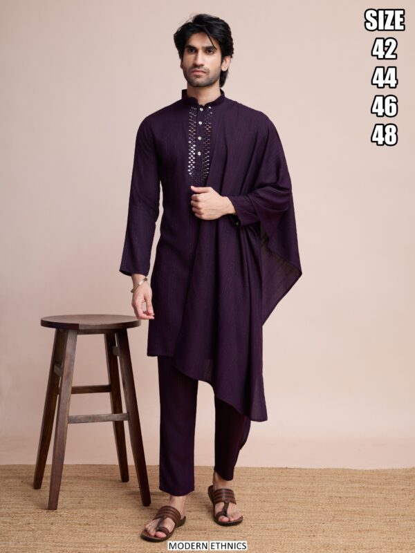 Modern Ethnic Wear Wedding Kurta, Pant And Dupatta Collection Series For Men