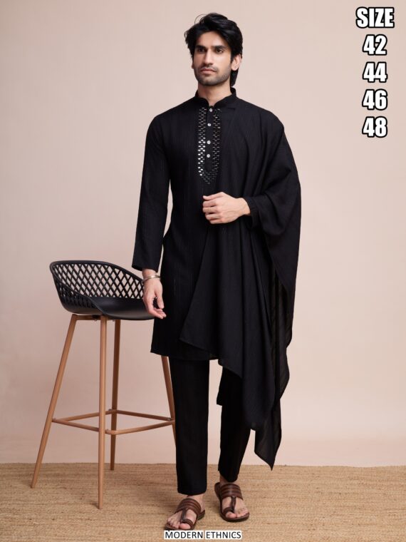 Modern Ethnic Wear Wedding Kurta, Pant And Dupatta Collection Series For Men