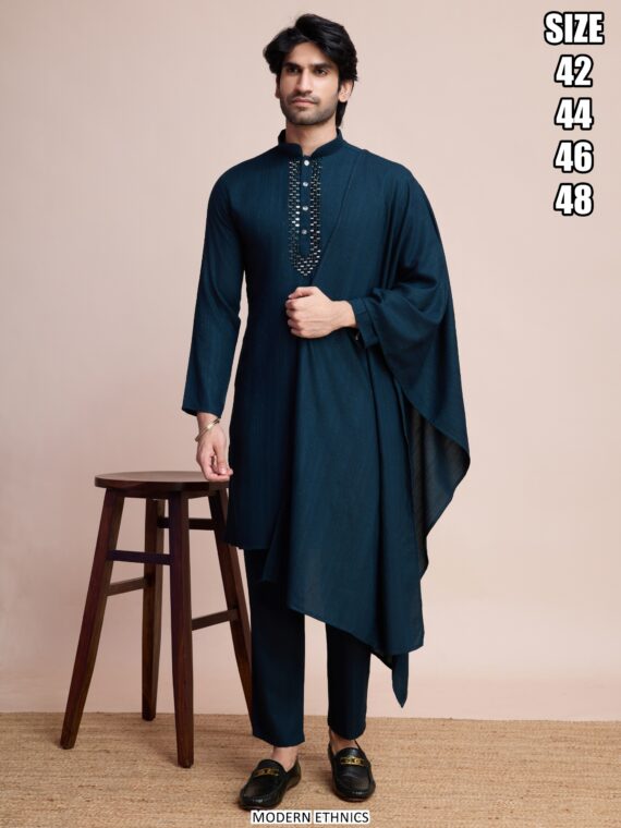 Modern Ethnic Wear Wedding Kurta, Pant And Dupatta Collection Series For Men