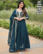 You Are Sure To Make A Powerful Style Statement With This Designer Party Wear Sequins Multi Embroidered Work Gown Set