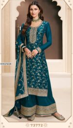 Online Shopping For Un-Stitched Plazo Suits In Attractive Colours Is Perfect For Any Festivals
