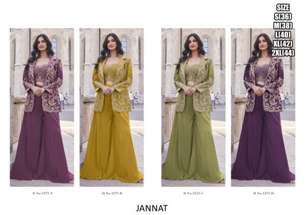 Buy The Perfect Combination Of Latest Crop Top Plazo With Jacket For Women From Collection Of Ethnicrang