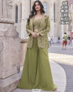 Buy The Perfect Combination Of Latest Crop Top Plazo With Jacket For Women From Collection Of Ethnicrang