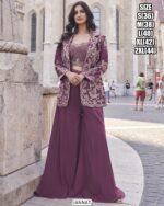 Buy The Perfect Combination Of Latest Crop Top Plazo With Jacket For Women From Collection Of Ethnicrang