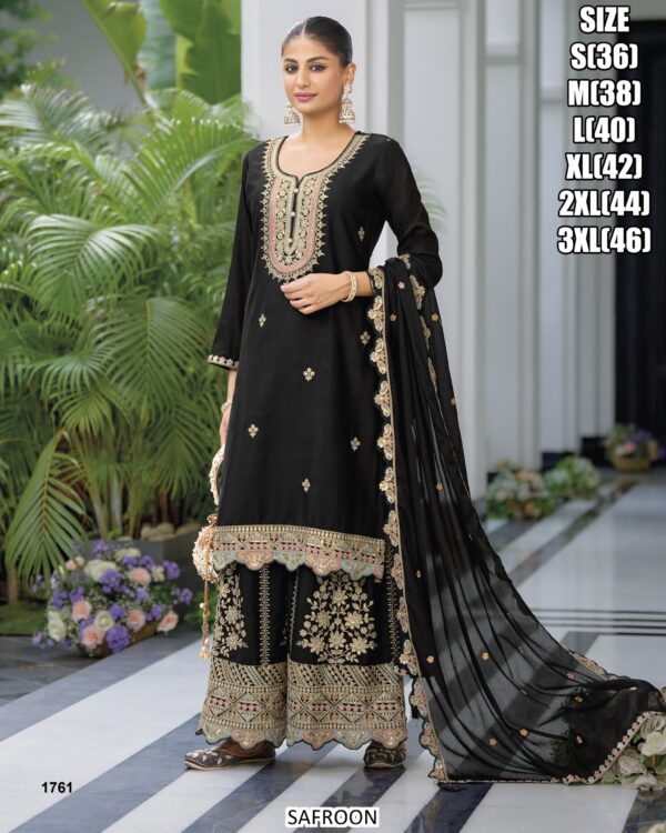 Readymade Women's Kurta, Plazo And Dupatta For Indian Festival Wear Three Piece Sets