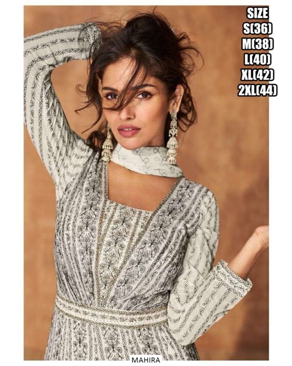 Ready To Wear Long Anarkali Wedding Wear Gown Dresses In Pretty Two Colours