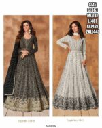 Ready To Wear Long Anarkali Wedding Wear Gown Dresses In Pretty Two Colours