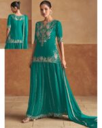 Introducing Our All New Embroidered Top With Flared Plazo Set Befitting The Weddings