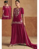 Introducing Our All New Embroidered Top With Flared Plazo Set Befitting The Weddings