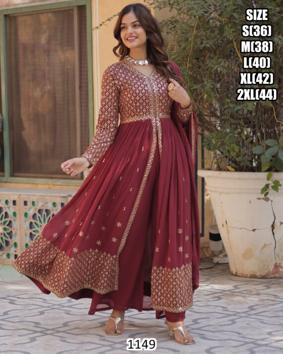 Introducing Our Latest Collection Of Readymade Indo-Western Dresses, This Set Includes Two Beautifully Designed Plazo Suits