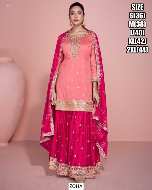 Make A Statement With This Set Of Three Readymade Plazo Suits From Ethnicrang