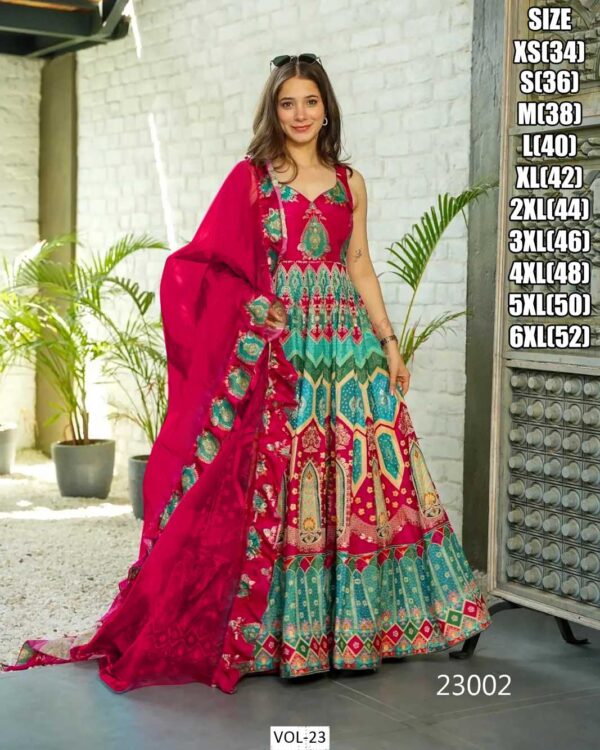 We Offer Stylish Collection Of Digital Printed Gowns With Modern Designs