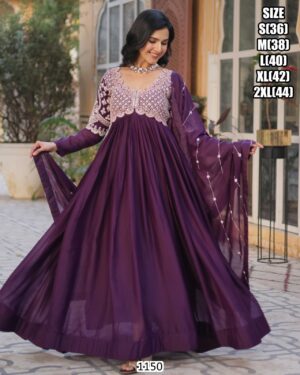 Embellished Readymade Anarkali Gown Dresses For Women - Ethnicrang