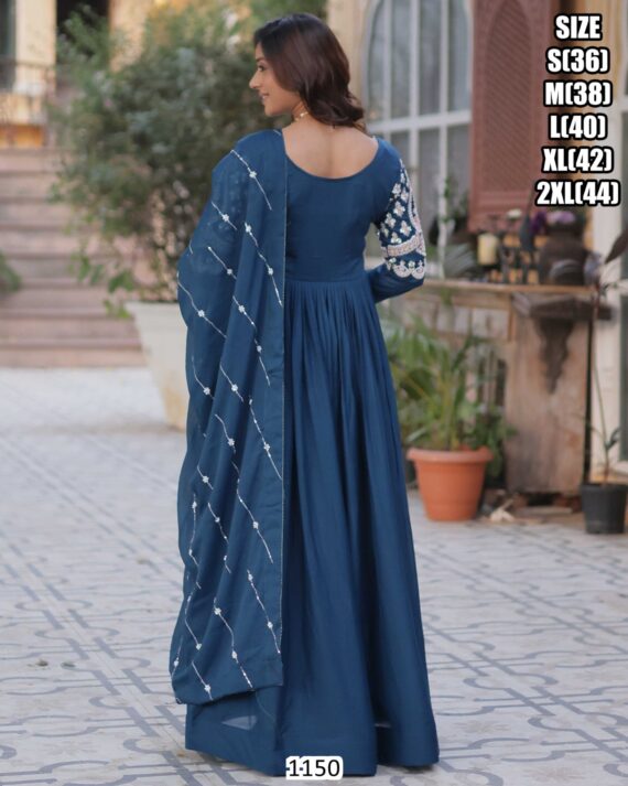 Embellished Readymade Anarkali Gown Dresses For Women - Ethnicrang