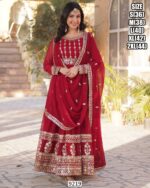 Get Ready To Stun In This Luxury Designer Embroidery Partywear Women's Gowns (Full Set)