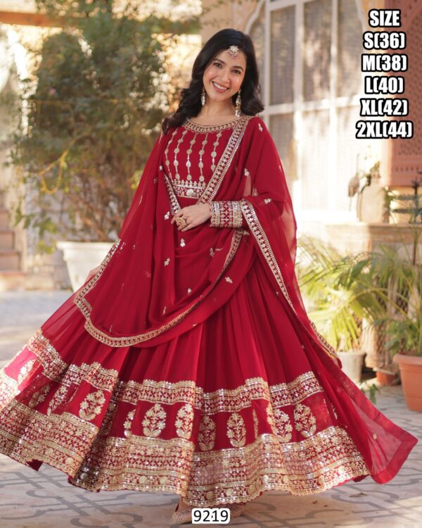 Get Ready To Stun In This Luxury Designer Embroidery Partywear Women's Gowns (Full Set)