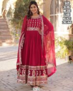 Get Ready To Stun In This Luxury Designer Embroidery Partywear Women's Gowns (Full Set)