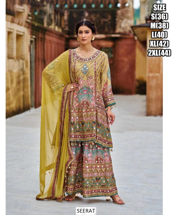 Online Shopping For Ready-To-Wear Pakistani Printed Sharara Dresses In Two Lovely Colours!