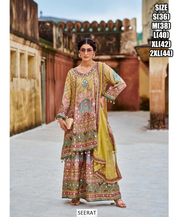 Online Shopping For Ready-To-Wear Pakistani Printed Sharara Dresses In Two Lovely Colours!