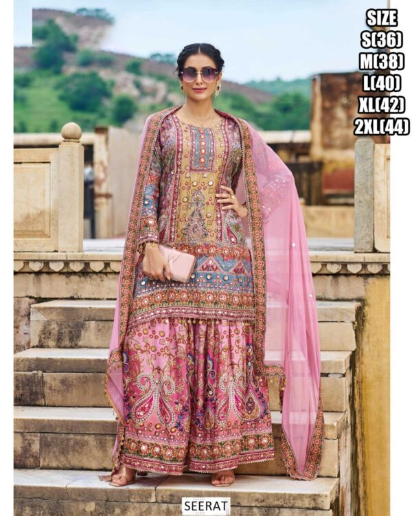 Online Shopping For Ready-To-Wear Pakistani Printed Sharara Dresses In Two Lovely Colours!