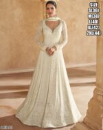 Chikankari Embroidered Wedding And Partywear Gown Dresses With Dupatta