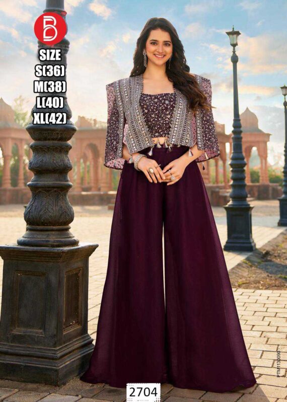 Shop For Partywear Three-Piece Indo-Western Sets Online At Ethnicrang, Choose From A Variety Of Colors, Patterns And Designs
