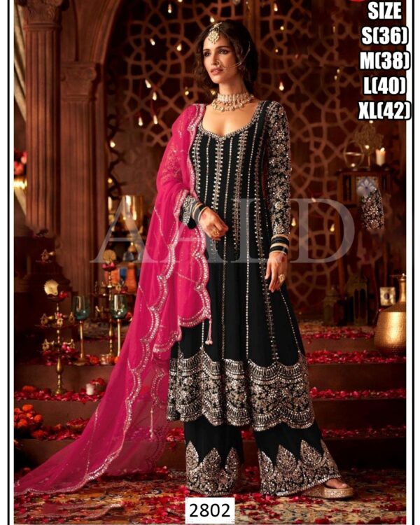 Elegant Traditional Three Piece Outfit For Parties, Weddings And Festive Occasions