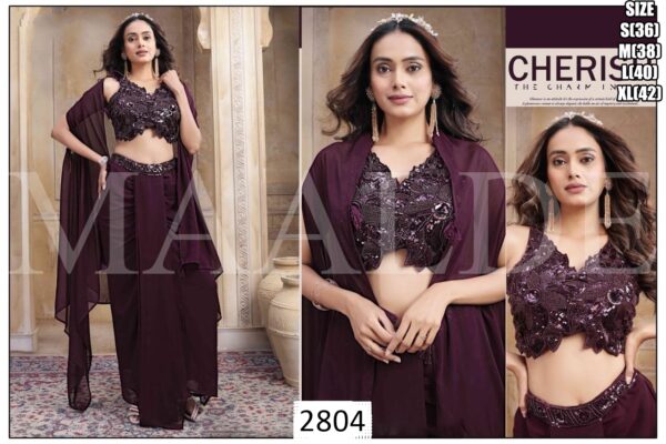 Elegant Traditional Three Piece Outfit For Parties, Weddings And Festive Occasions