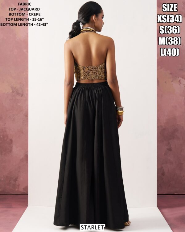 Immerse Yourself In The Sophistication Of Our Crop Top And Plazo Set Specially For Parties