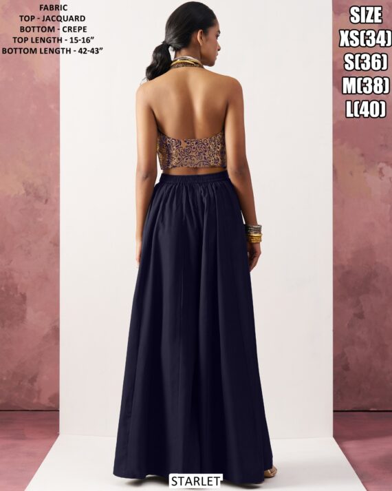 Immerse Yourself In The Sophistication Of Our Crop Top And Plazo Set Specially For Parties