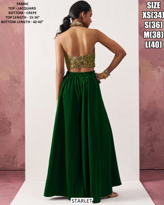 Immerse Yourself In The Sophistication Of Our Crop Top And Plazo Set Specially For Parties