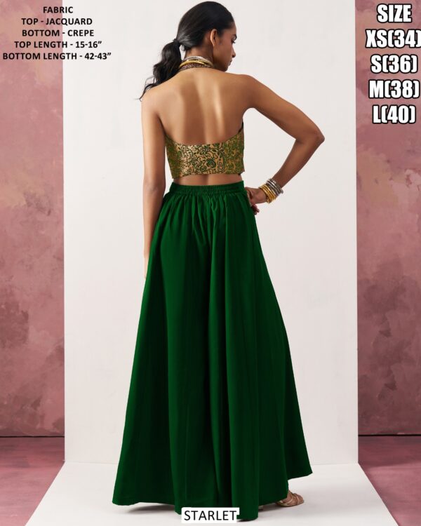 Immerse Yourself In The Sophistication Of Our Crop Top And Plazo Set Specially For Parties