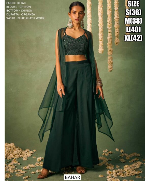 Unparalleled Elegance With Our Crop Top And Dupatta Set Perfect For Sangeet And Mehendi Events