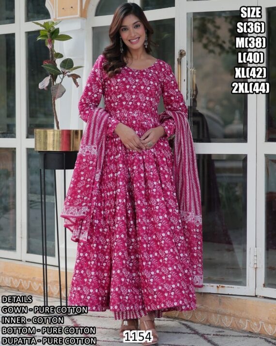 We Have Pure Cotton Gown Sets Available In Two Beautiful Colours!