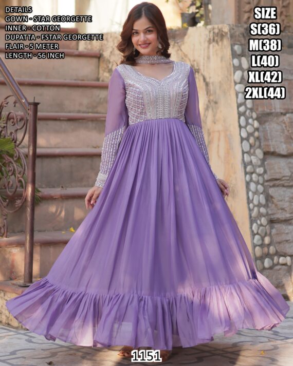 Complete Your Occasional Look With Fit And Flared Anarkali Gown With Dupatta