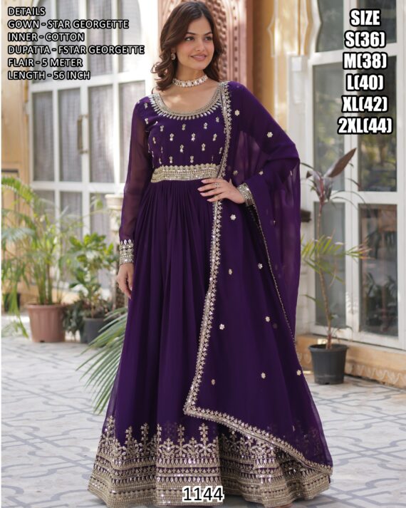 Get Ready To Dazzle In This Stunning Set Of Two Readymade Gowns From Ethnicrang