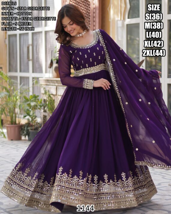 Get Ready To Dazzle In This Stunning Set Of Two Readymade Gowns From Ethnicrang