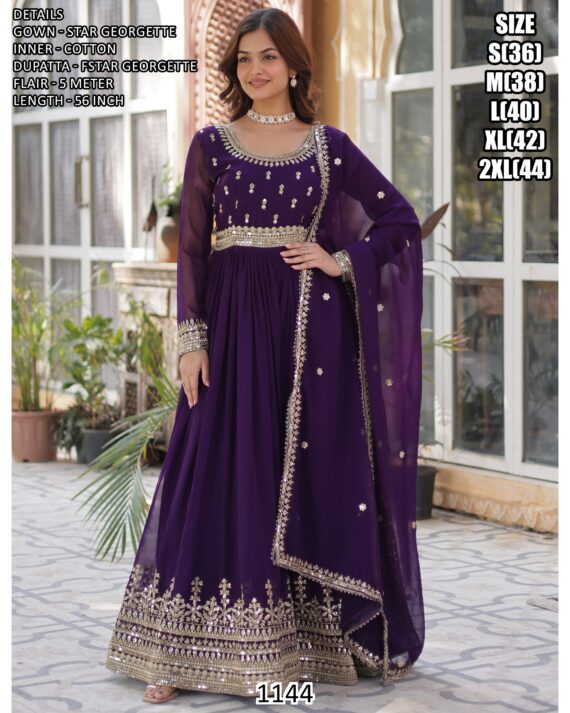 Get Ready To Dazzle In This Stunning Set Of Two Readymade Gowns From Ethnicrang