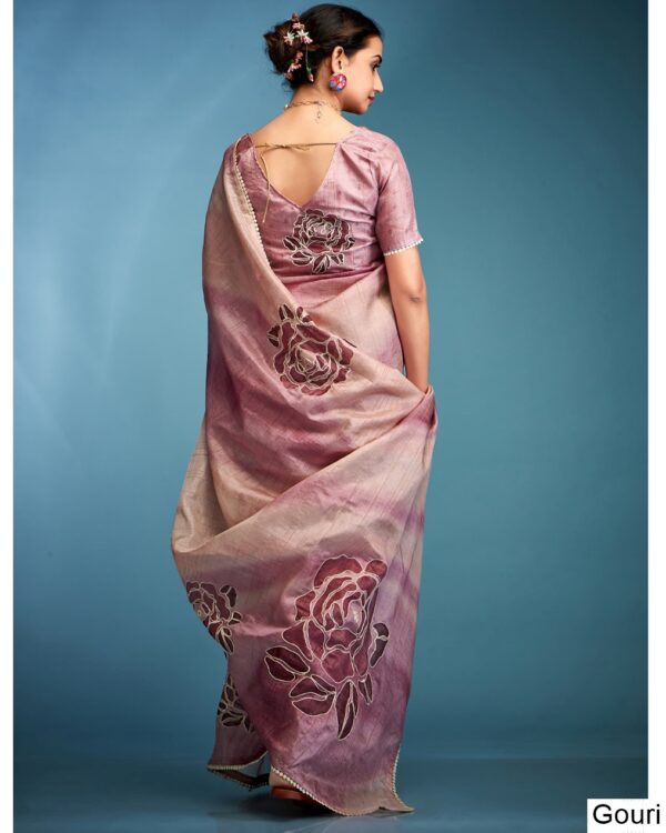 Hand Based Work And Amazing Designer Un-Stitched Blouse With Saree