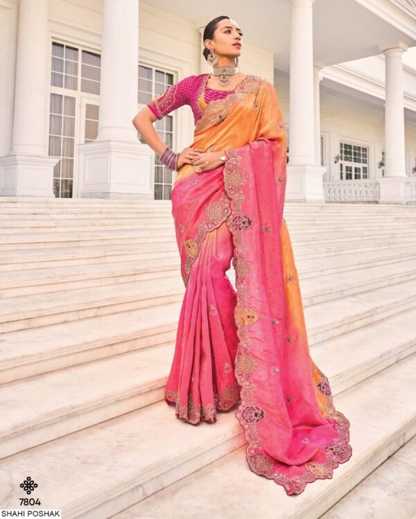 Presenting Our Stunning Wedding Wear Designer Un-Stitched Blouse With Sarees