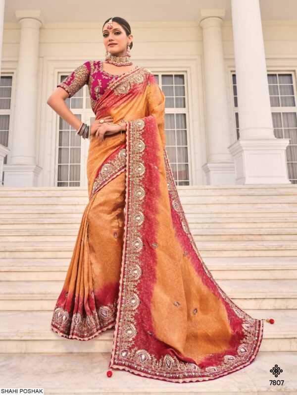 Presenting Our Stunning Wedding Wear Designer Un-Stitched Blouse With Sarees